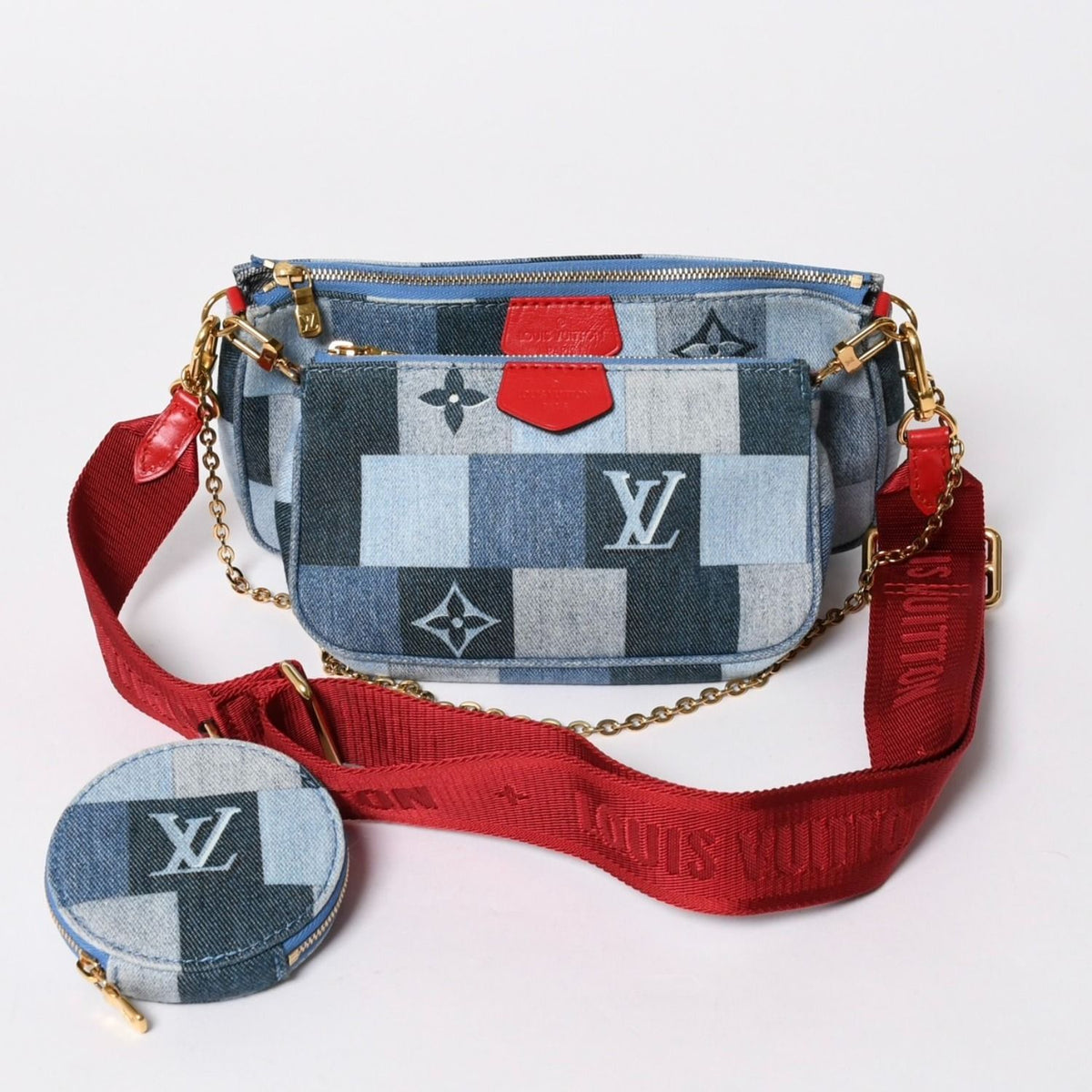 Louis Vuitton Multi Pochette Accessoires Pouch Denim Monogram
