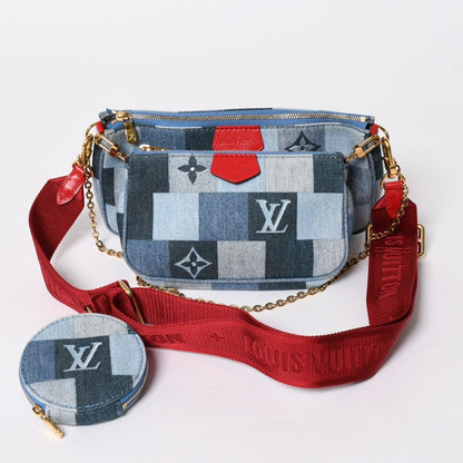 Louis Vuitton Multi Pochette Accessoires Pouch Denim Monogram