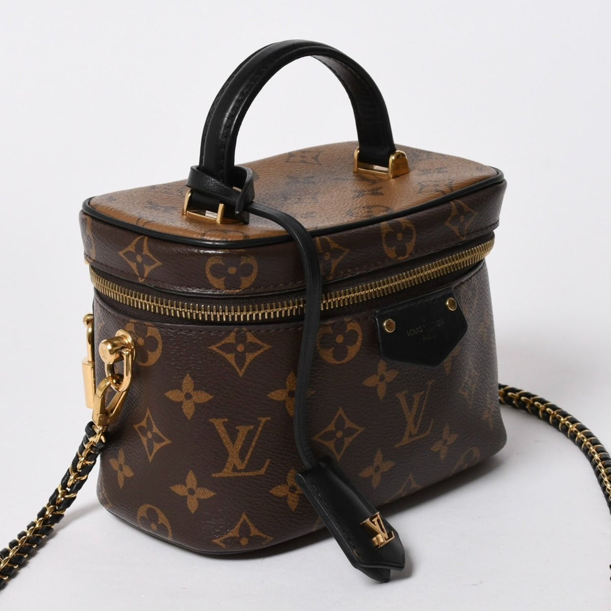 Louis Vuitton Vanity Chain Pouch Monogram Reverse Brown Gold — view 2