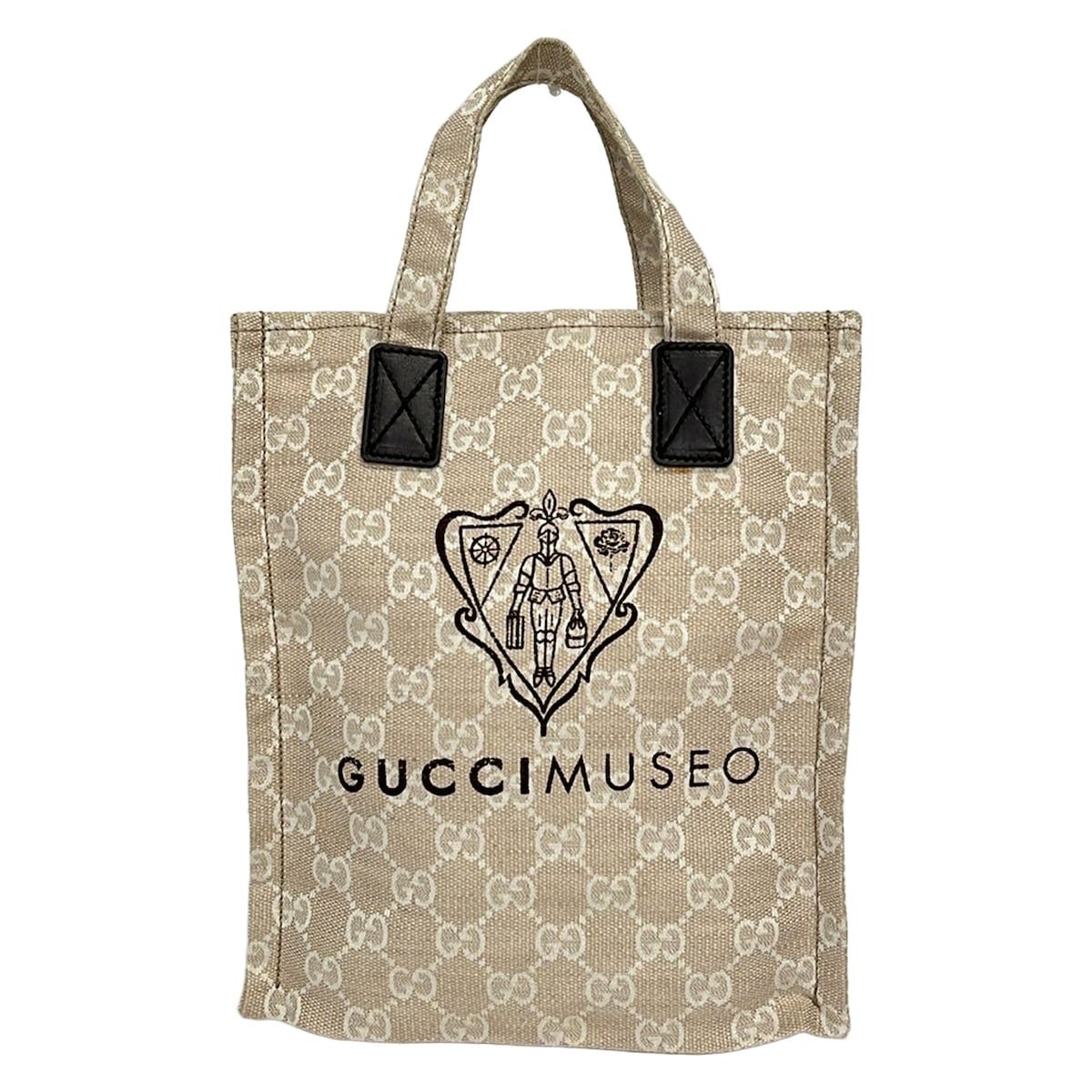 Gucci Tote Museo Beige Ivory Dark Brown Limited Edition Leather