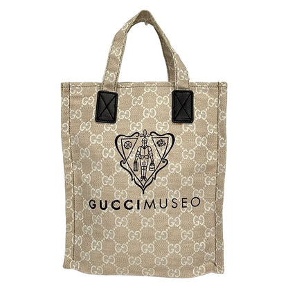 Gucci Tote Museo Beige Ivory Dark Brown Limited Edition Leather