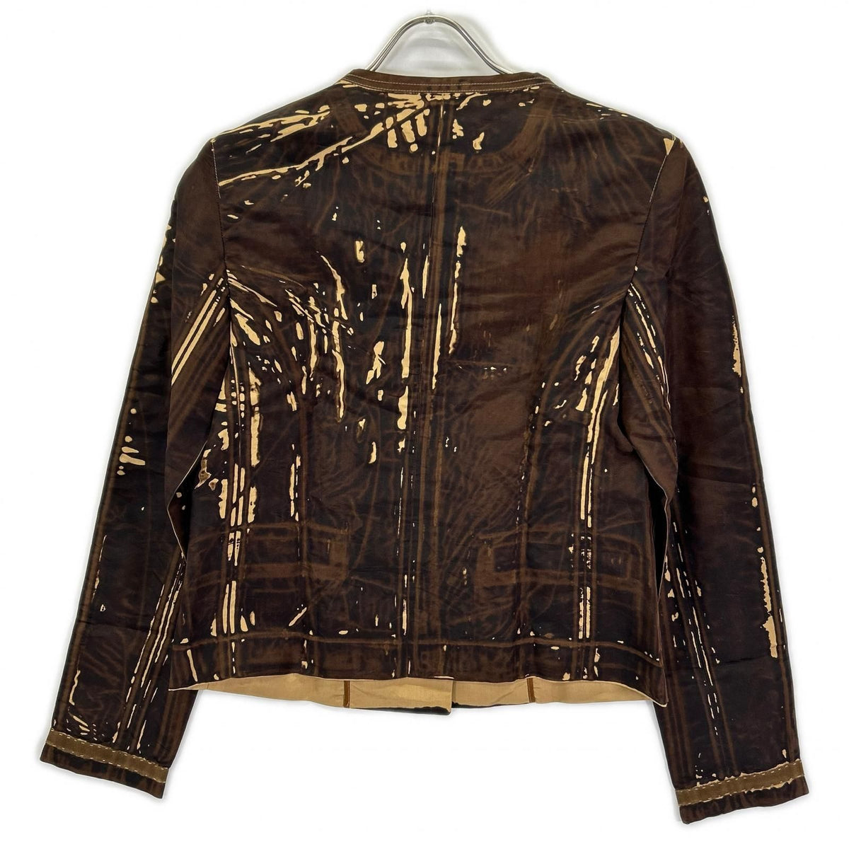 Prada Print Silk Collarless Jacket 42 — view 2