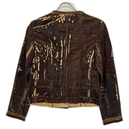 Prada Print Silk Collarless Jacket 42 — view 2