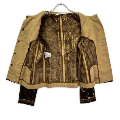 Prada Print Silk Collarless Jacket 42 — view 3