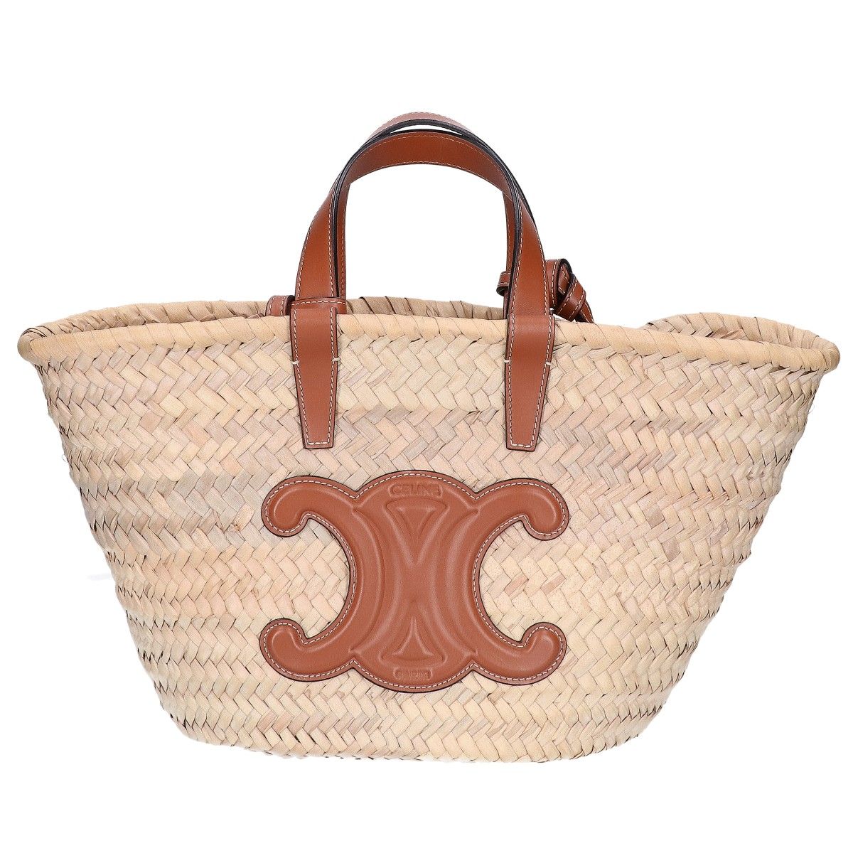 Celine Teen Classic Panier Raffia&calfskin Basket Bag