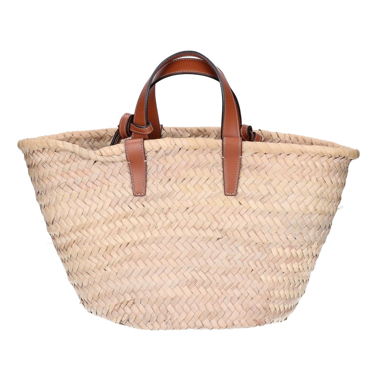 Celine Teen Classic Panier Raffia&calfskin Basket Bag — view 3