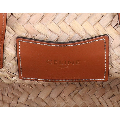 Celine Teen Classic Panier Raffia&calfskin Basket Bag — view 7
