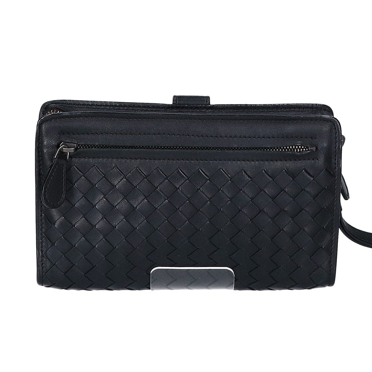 Bottega Veneta Leather Intrecciato Clutch — view 3