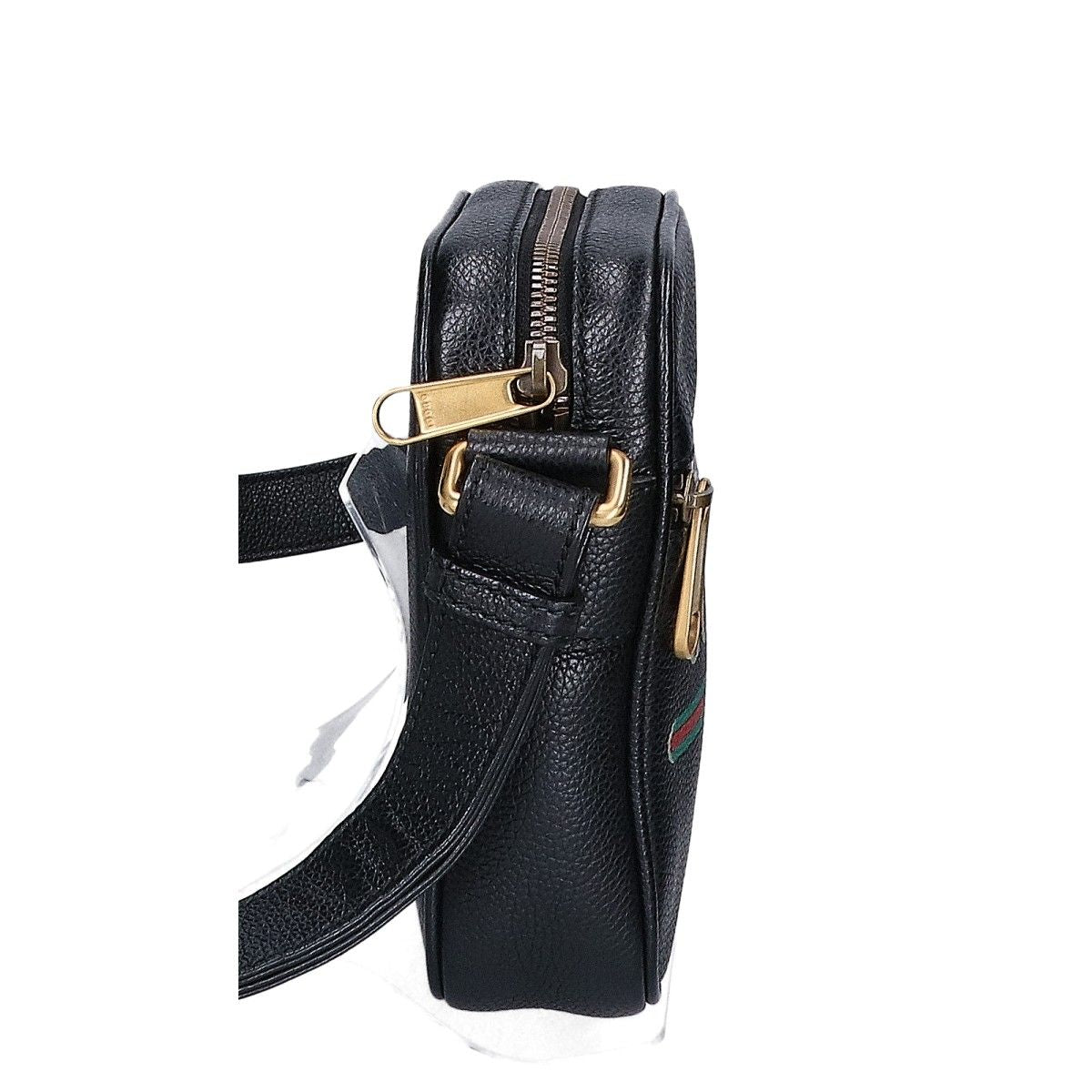Gucci Logo Print Shoulder Bag Black — view 4