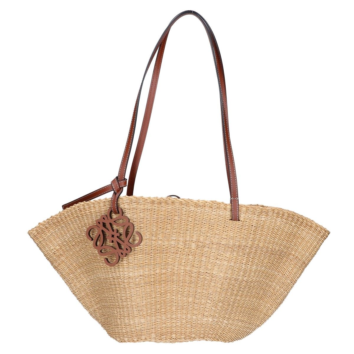 Loewe Elephant Grass & Calfskin Shell Basket Bag