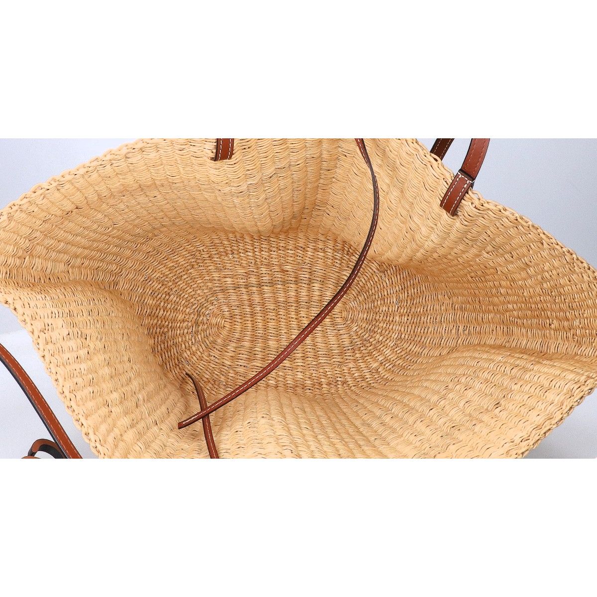 Loewe Elephant Grass & Calfskin Shell Basket Bag — view 6