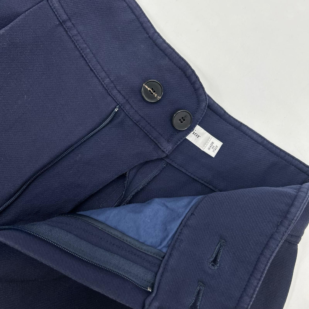 Dior Navy Wool Silk Zip Fly Culottes Pants — view 6