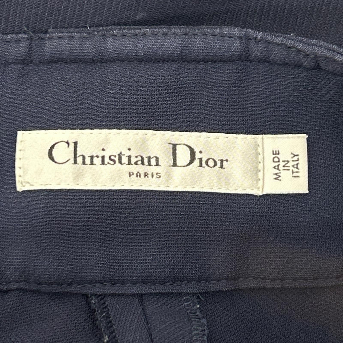 Dior Navy Wool Silk Zip Fly Culottes Pants — view 3