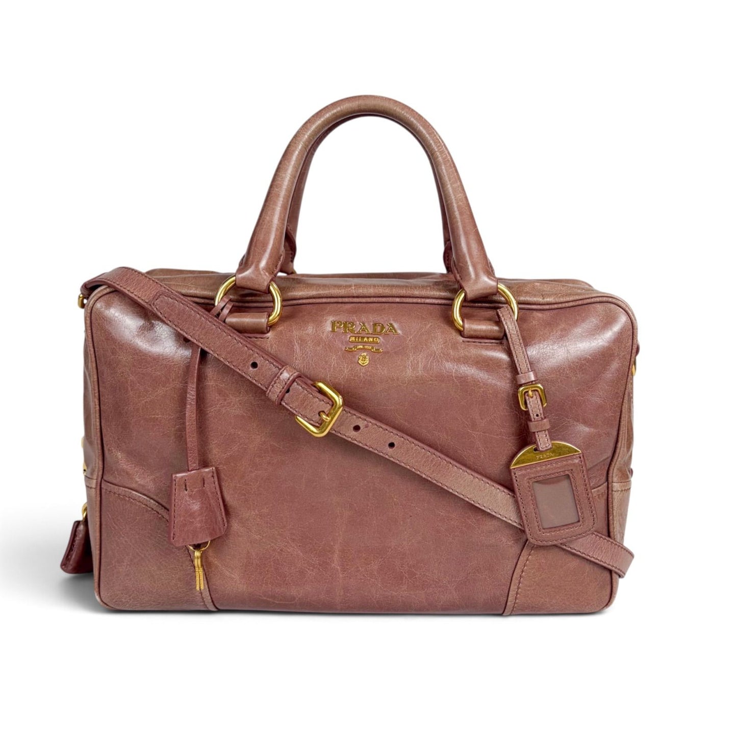 Prada Vitello Shine Leather 2-Way Mini Boston Bag