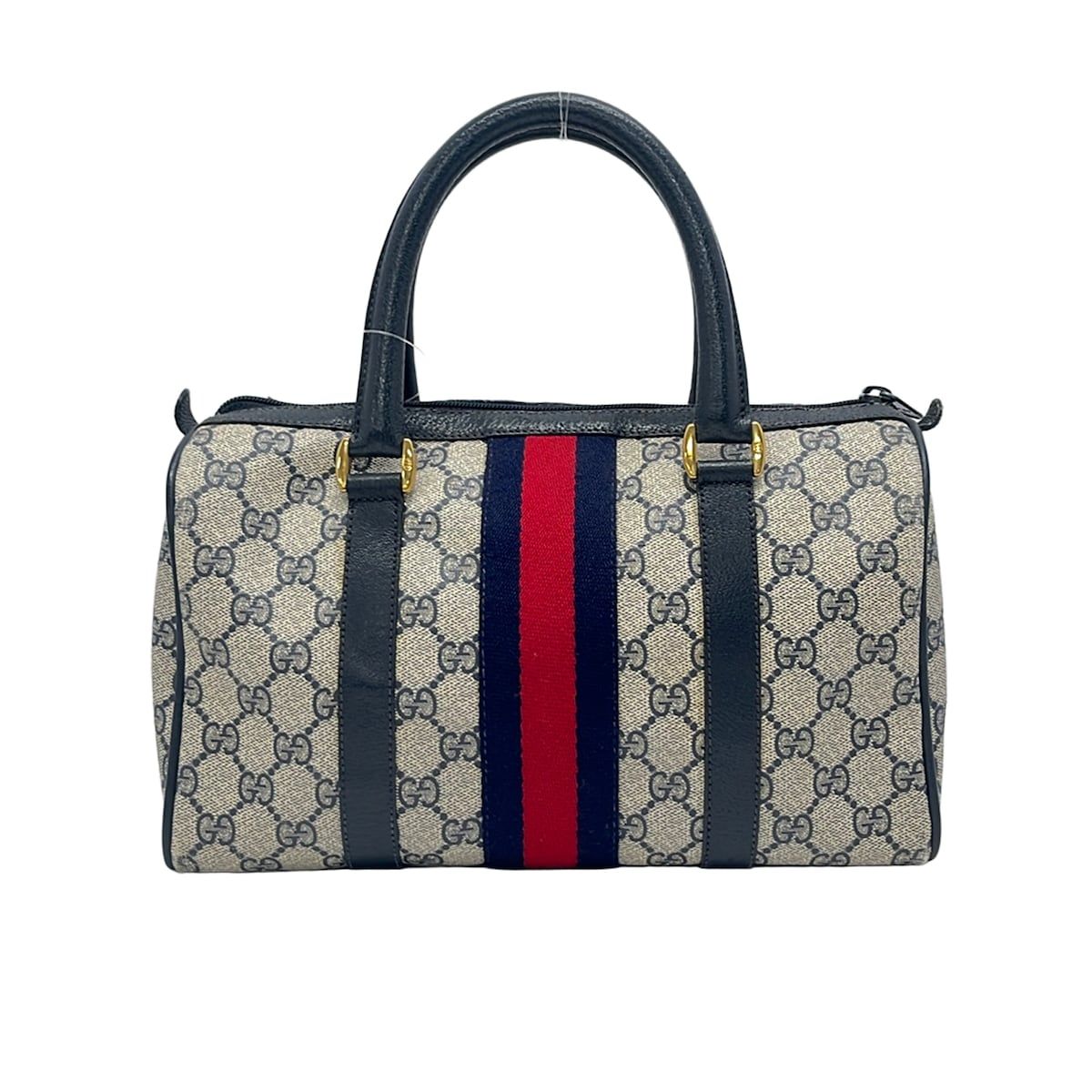 Gucci Handbag Collection GG Plus Supreme Ivory Dark Navy Red Leather — view 3