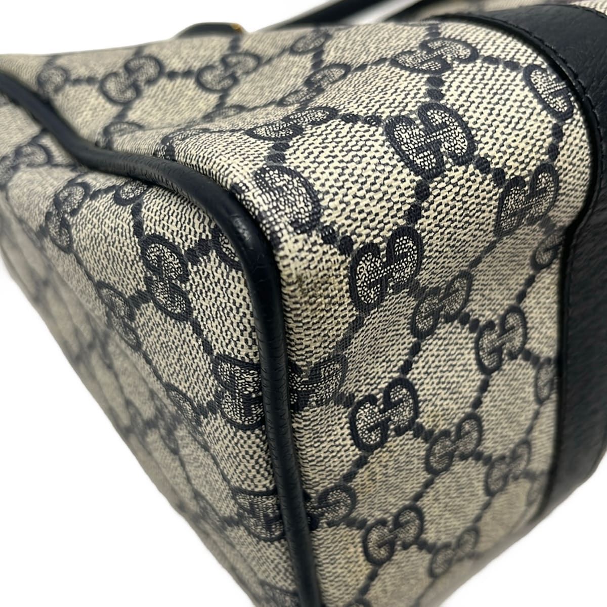 Gucci Handbag Collection GG Plus Supreme Ivory Dark Navy Red Leather — view 6