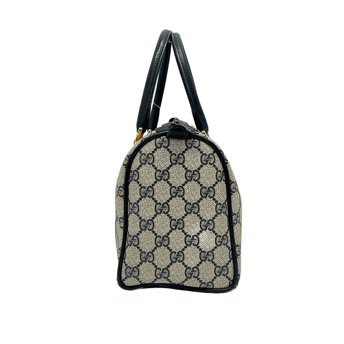 Gucci Handbag Collection GG Plus Supreme Ivory Dark Navy Red Leather — view 4