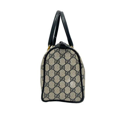 Gucci Handbag Collection GG Plus Supreme Ivory Dark Navy Red Leather — view 4