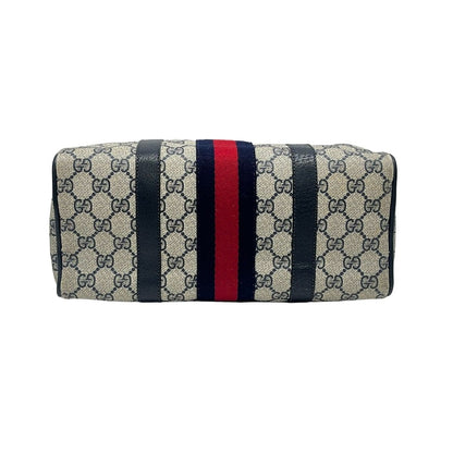 Gucci Handbag Collection GG Plus Supreme Ivory Dark Navy Red Leather — view 5