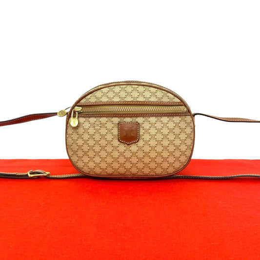 Celine Vintage Macadam Blason Triomphe Logo Leather Mini Shoulder Bag Pochette