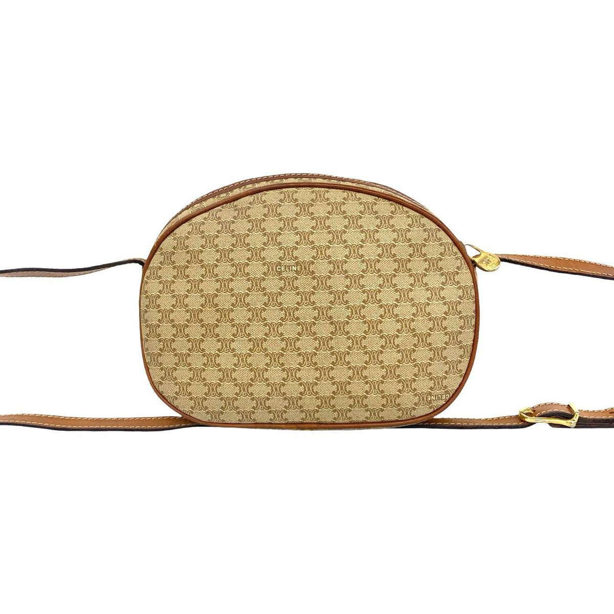 Celine Vintage Macadam Blason Triomphe Logo Leather Mini Shoulder Bag Pochette — view 3