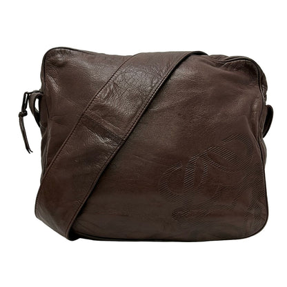 Loewe Shoulder Bag Dark Brown Anagram Leather