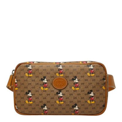 Gucci Micro GG Supreme Disney Collaboration Mickey Belt Bag Brown Leather