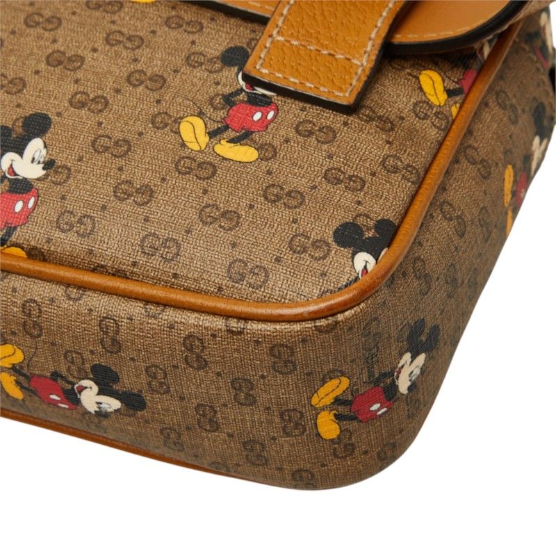 Gucci Micro GG Supreme Disney Collaboration Mickey Belt Bag Brown Leather — view 6