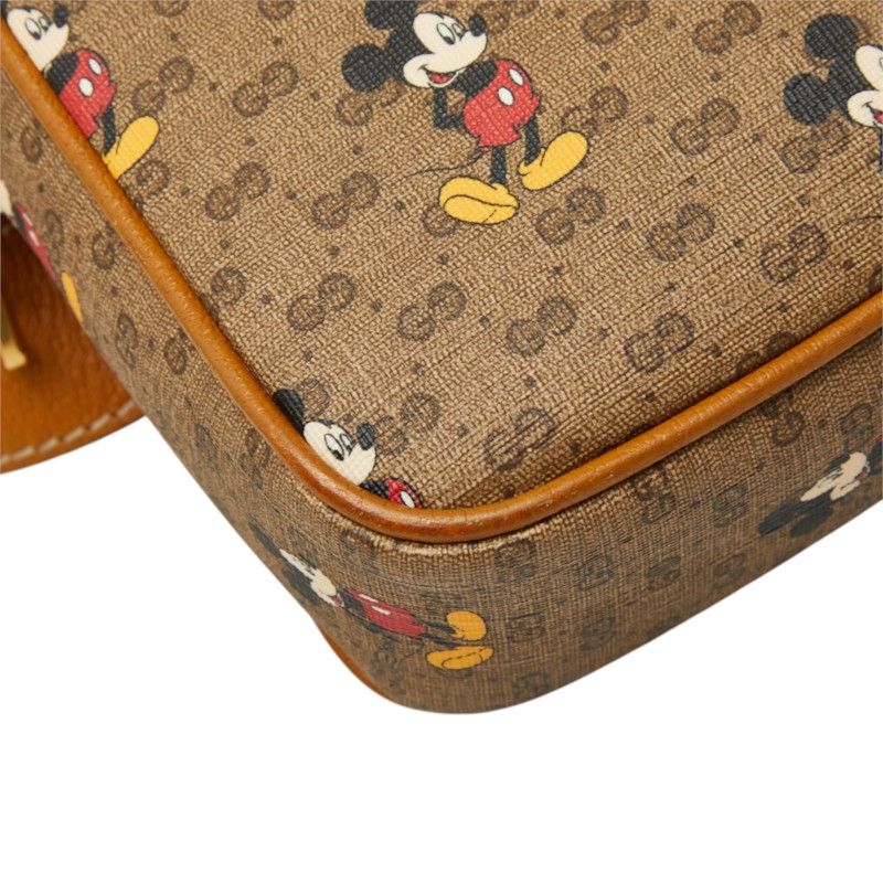 Gucci Micro GG Supreme Disney Collaboration Mickey Belt Bag Brown Leather — view 5