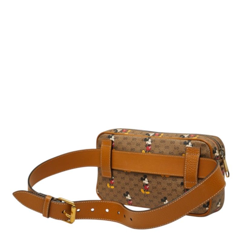 Gucci Micro GG Supreme Disney Collaboration Mickey Belt Bag Brown Leather — view 2