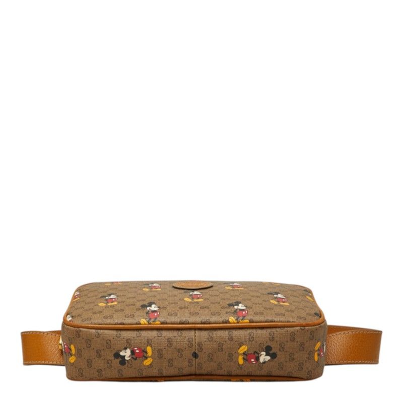 Gucci Micro GG Supreme Disney Collaboration Mickey Belt Bag Brown Leather — view 3