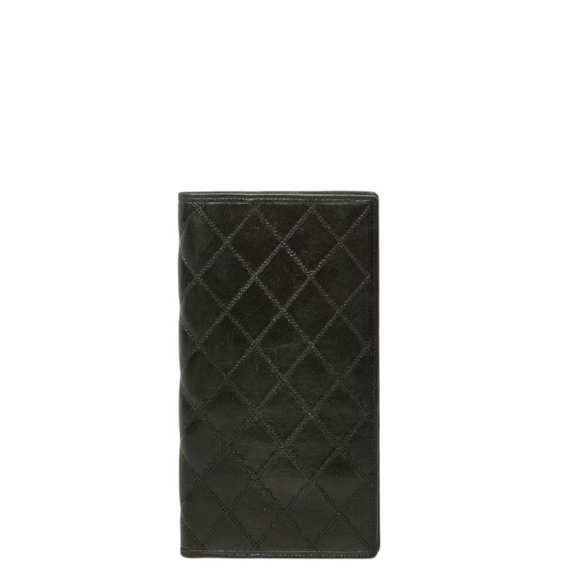 Chanel Bicolor Billfold Wallet Black Lambskin