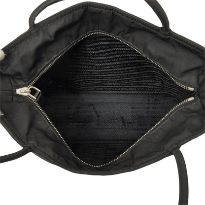 Prada Tote Shoulder Bag Black Nylon Leather — view 8