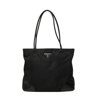 Prada Tote Shoulder Bag Black Nylon Leather
