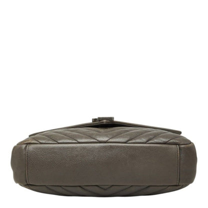 Saint Laurent Cassandra Carre YSL Logo Chain Shoulder Bag 2-Way Brown Gray — view 3