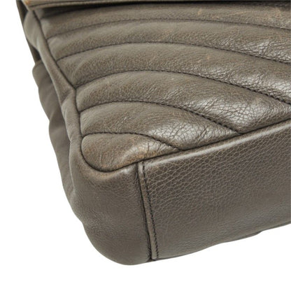 Saint Laurent Cassandra Carre YSL Logo Chain Shoulder Bag 2-Way Brown Gray — view 5