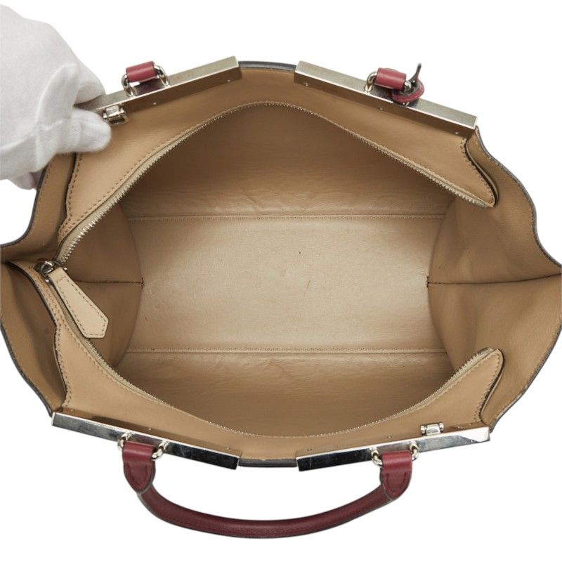 Fendi Shoulder Bag Wine Red Leather — view 8