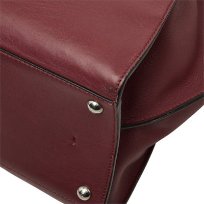 Fendi Shoulder Bag Wine Red Leather — view 6