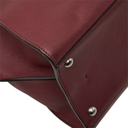 Fendi Shoulder Bag Wine Red Leather — view 7