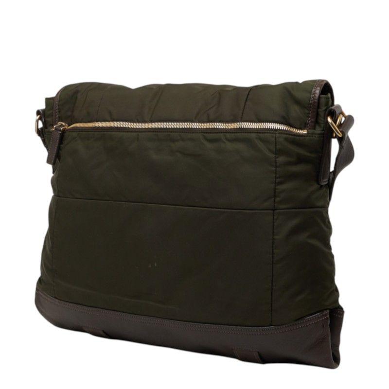 Prada Messenger Bag Crossbody Khaki Nylon Leather — view 2