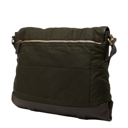 Prada Messenger Bag Crossbody Khaki Nylon Leather — view 2