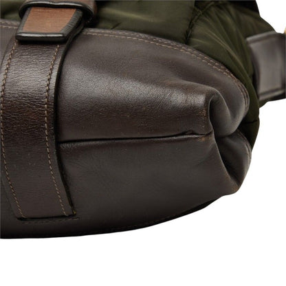 Prada Messenger Bag Crossbody Khaki Nylon Leather — view 4
