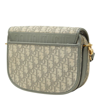 Dior Oblique Bobbi Crossbody Flap Shoulder Bag Jacquard Gray Gold Canvas Leather — view 2