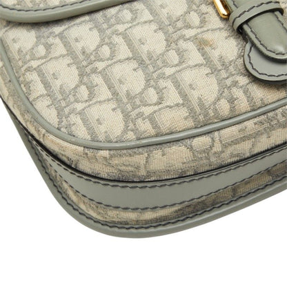 Dior Oblique Bobbi Crossbody Flap Shoulder Bag Jacquard Gray Gold Canvas Leather — view 5