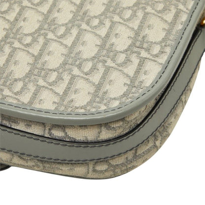 Dior Oblique Bobbi Crossbody Flap Shoulder Bag Jacquard Gray Gold Canvas Leather — view 6