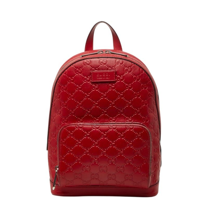Gucci Guccissima Backpack Red Leather
