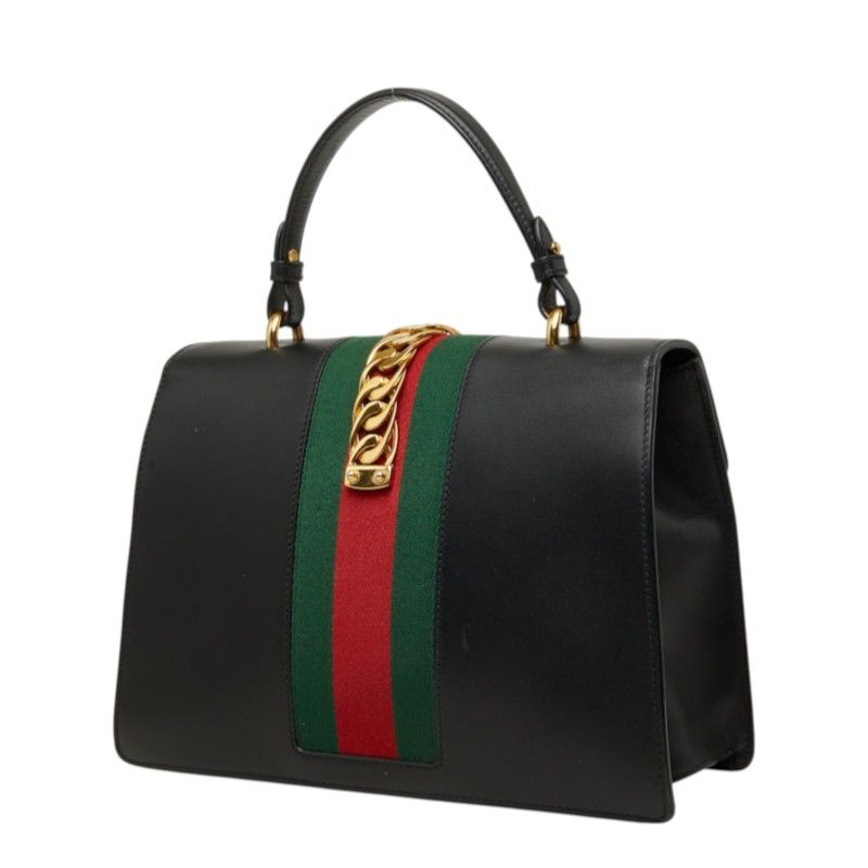 Gucci Sherry Line Sylvie 2-Way Shoulder Bag Black Leather — view 2