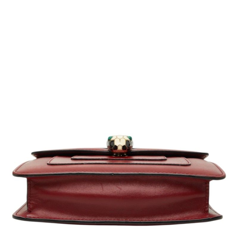 Bvlgari Serpenti Forever Crossbody Shoulder Bag Wine Red Leather — view 3
