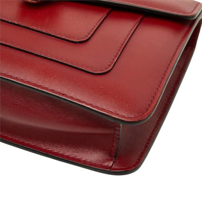 Bvlgari Serpenti Forever Crossbody Shoulder Bag Wine Red Leather — view 4