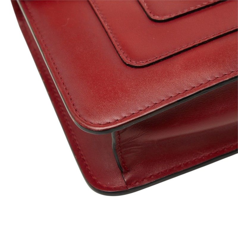 Bvlgari Serpenti Forever Crossbody Shoulder Bag Wine Red Leather — view 5